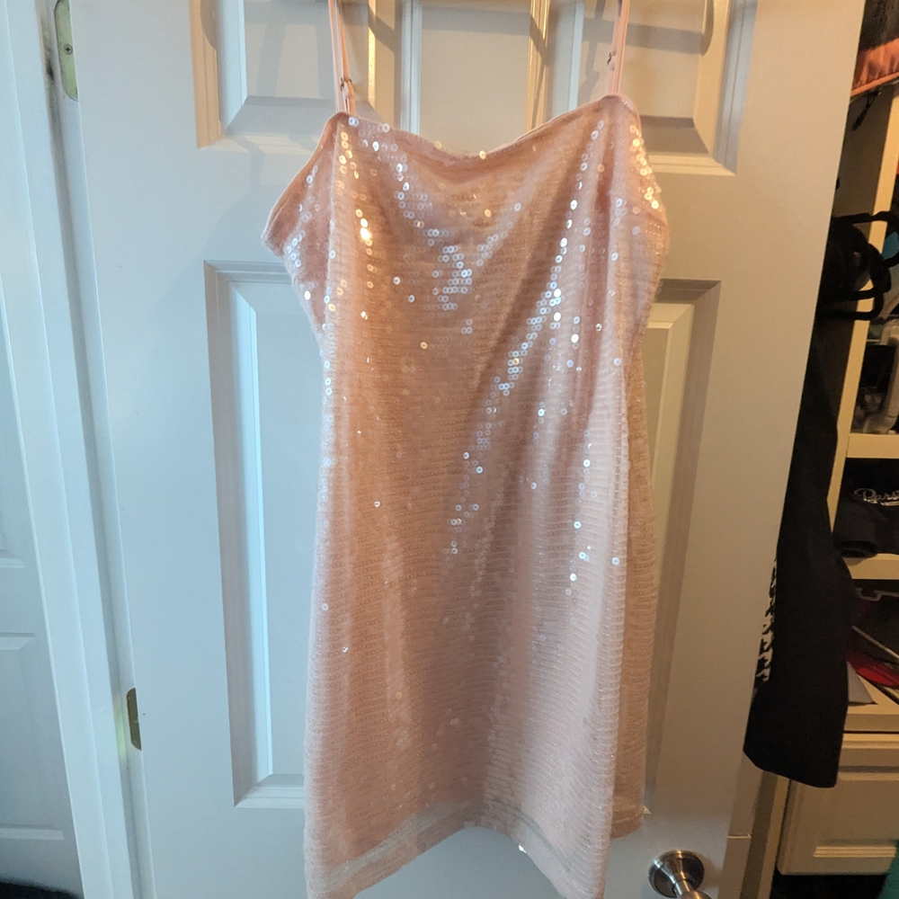June & Hudson Blush Sequin Dress